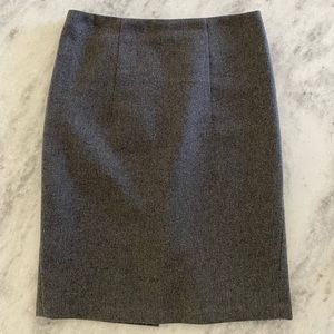 Kenar Gray Wool Blend Pencil Skirt